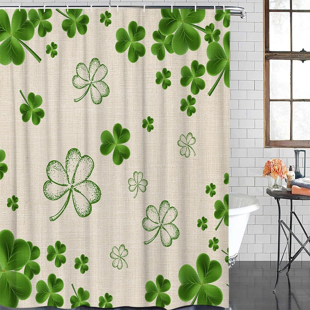 ستارة بانيو مقاومة للماء مطبوعة برسومات مختلفة مع 12 حلقة للتركيب