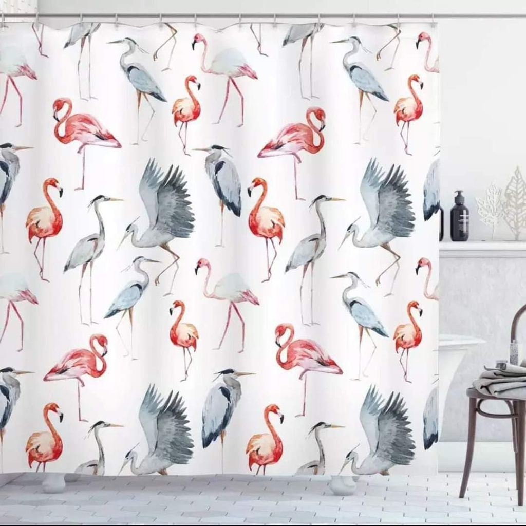 ستارة بانيو للحمام ووتر بروف مطبوعة باشكال مختلفة 180*180 سم