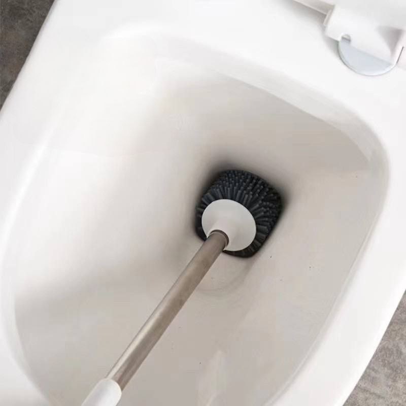 فرشاة تواليت سيليكون بقاعدة بفتحات لتصريف المياه مع لصق دبل فيس لتعليقه بسهولة