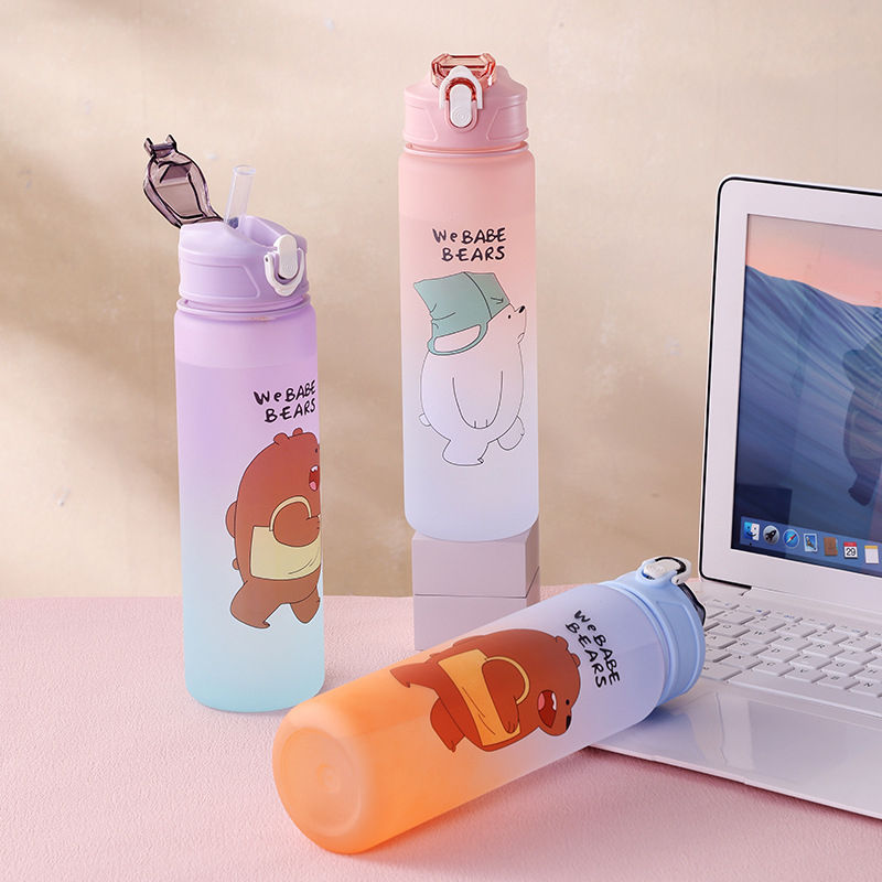 طقم زجاجات مياه باندا بشاليموه 3 قطع بمقاسات مختلفة  للجيم والسفر والرحلات