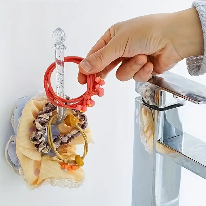 حامل ومنظم اكسسوارات وسلاسل وربطات الشعر يثبت بلصق دابل فيس قوي