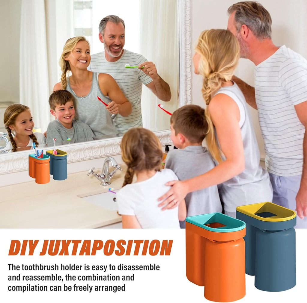 حامل  فرشاه ومعجون الاسنان يثبت علي الحائط بفتحات للتصفيىة