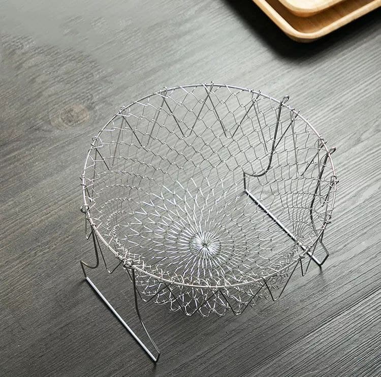 مصفاة شبك استانليس للقلي العميق والتسوية بالبخار ومصفاة للمكرونة