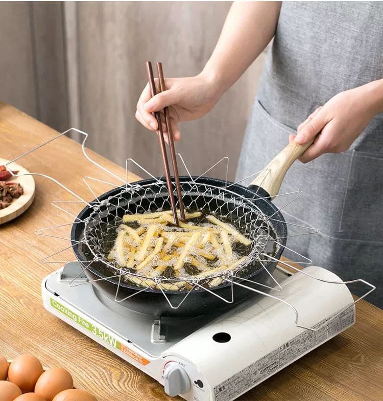 مصفاة شبك استانليس للقلي العميق والتسوية بالبخار ومصفاة للمكرونة