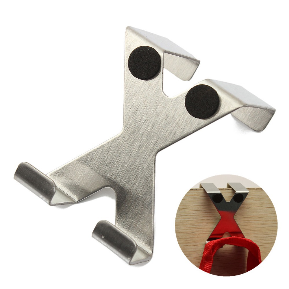 شماعة هوك معدن مزدوجة  لتعليق الملابس تثبت علي الأبواب والأدراج