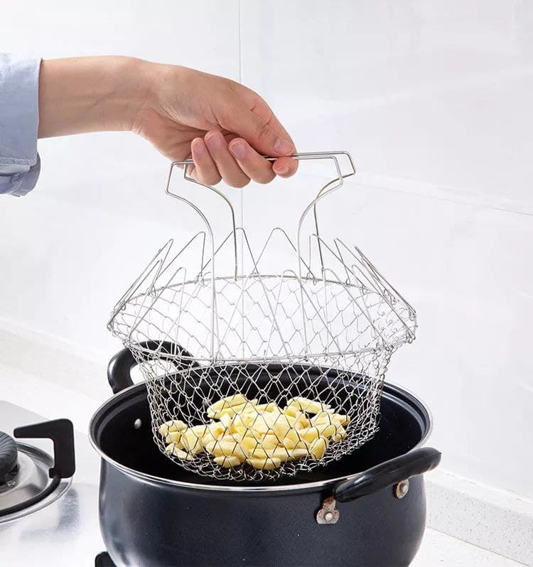 مصفاة شبك استانليس للقلي العميق والتسوية بالبخار ومصفاة للمكرونة