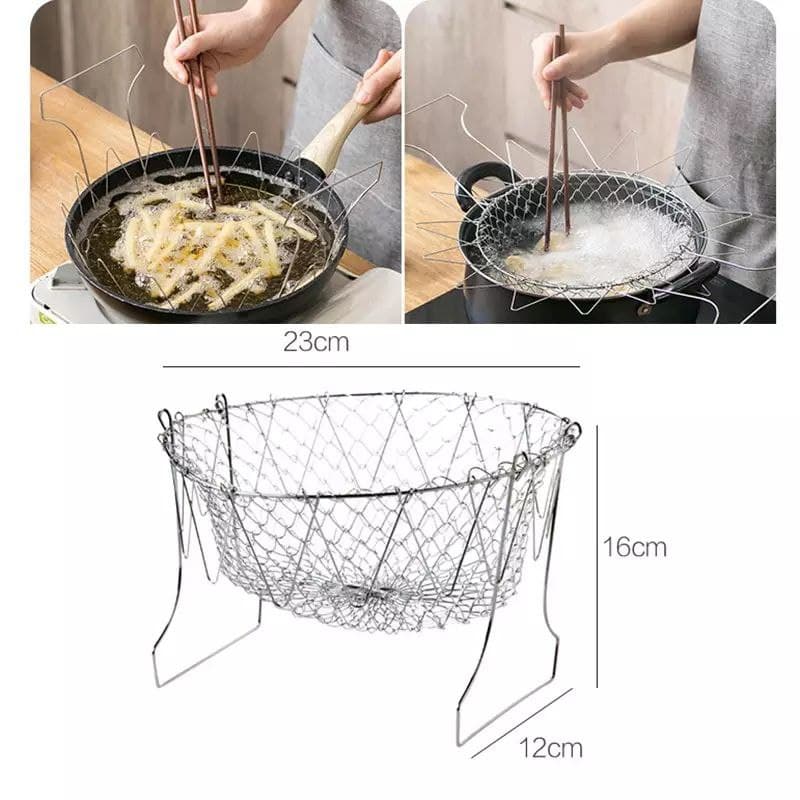 مصفاة شبك استانليس للقلي العميق والتسوية بالبخار ومصفاة للمكرونة