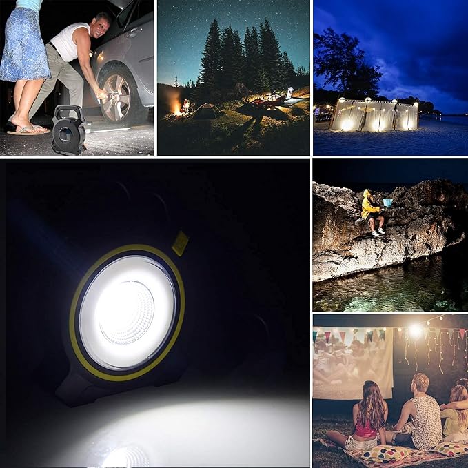 كشاف ميني محمول  ب 3 اضاءات مختلفة يعمل بالطاقه الشمسية 30 واط