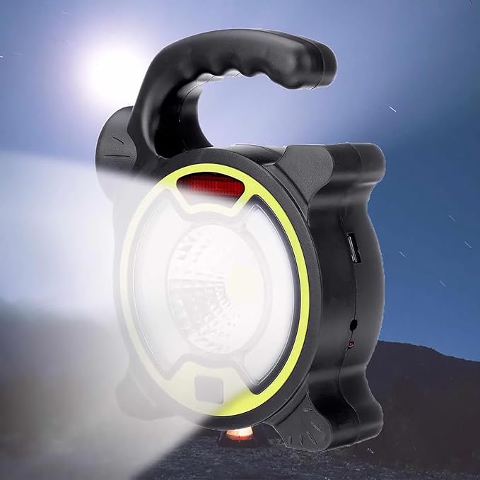 كشاف ميني محمول  ب 3 اضاءات مختلفة يعمل بالطاقه الشمسية 30 واط