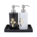 ديسبنسر صابون وشاور جل زجاج 300 ملي قابل لإعادة الملئ للحمام والمطبخ