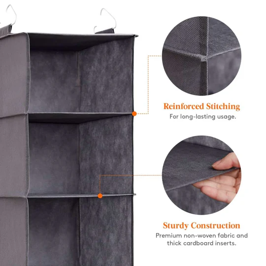 منظم دولاب 6 دور قابل للفصل الي جزئين لتخزين الملابس مزود بهوك لسهولة التعليق