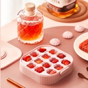 علبة قالب مكعبات ثلج 2 دور لتبريد العصائر و المشروبات بغطاء محكم الغلق