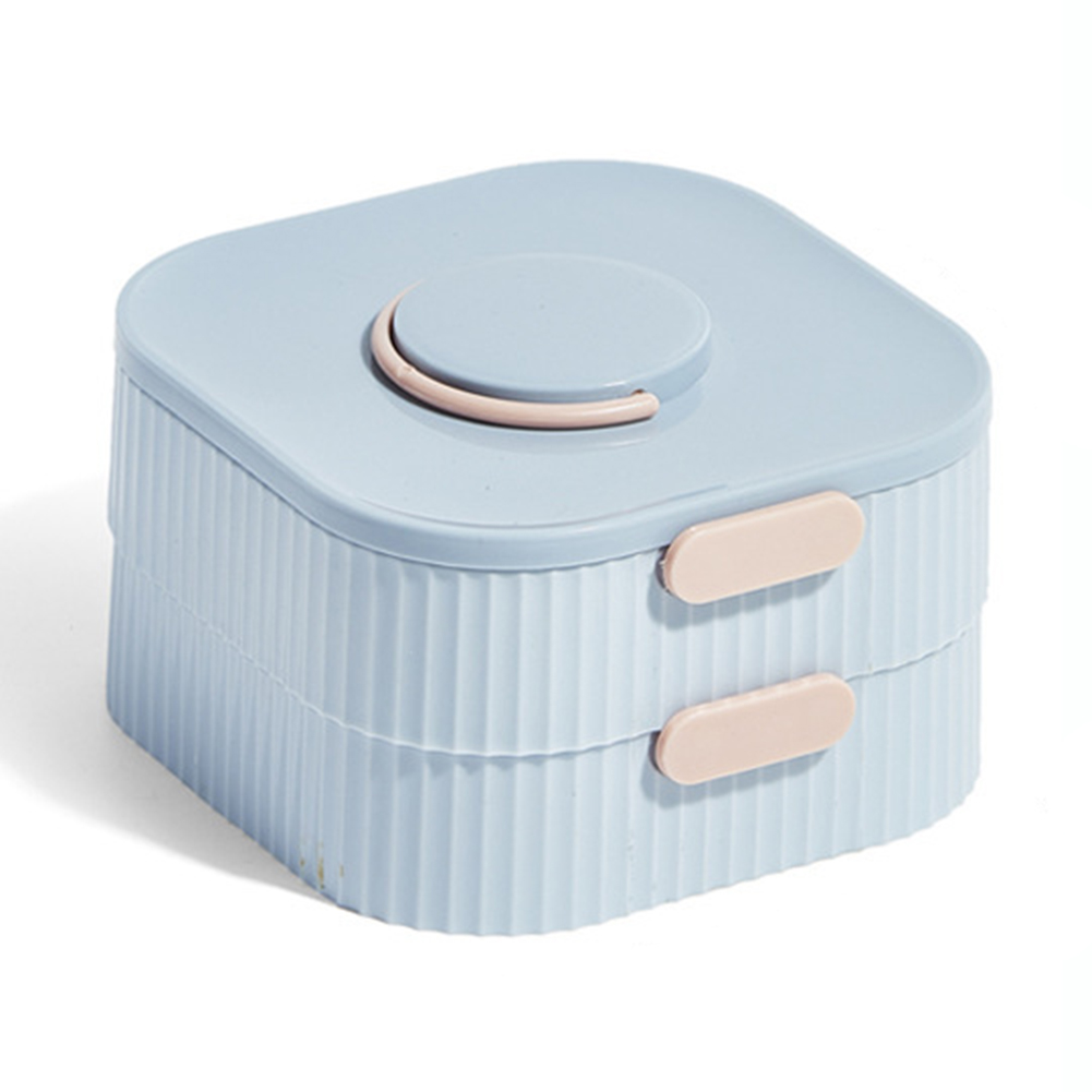 علبة قالب مكعبات ثلج 2 دور لتبريد العصائر و المشروبات بغطاء محكم الغلق