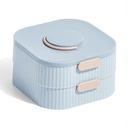 علبة قالب مكعبات ثلج 2 دور لتبريد العصائر و المشروبات بغطاء محكم الغلق