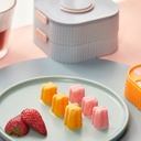 علبة قالب مكعبات ثلج 2 دور لتبريد العصائر و المشروبات بغطاء محكم الغلق