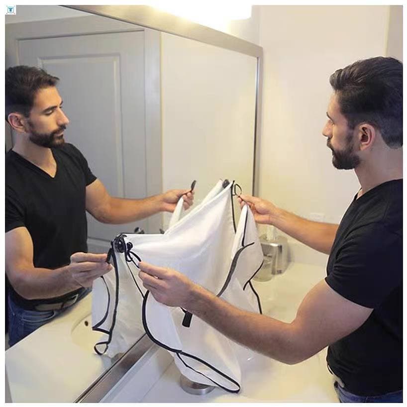 مريلة الحلاقة للحفاظ على نظافة الحمام من الشعر