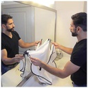 مريلة الحلاقة للحفاظ على نظافة الحمام من الشعر