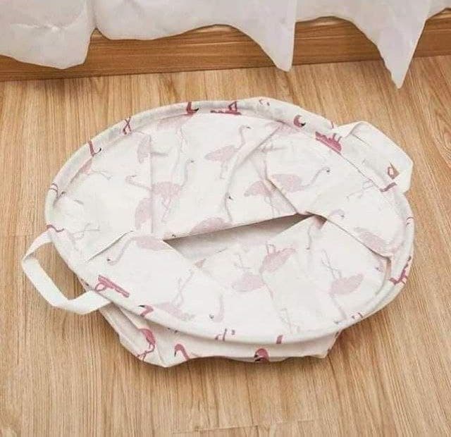 باسكت بالغطاء للملابس ولعب الاطفال