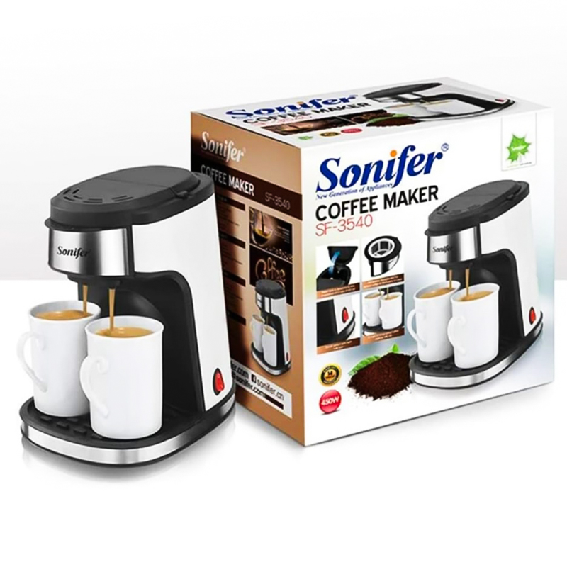 ماكينة صنع القهوة والاسبريسو من سونيفر تتسع لكوبين بقوة 450 واط