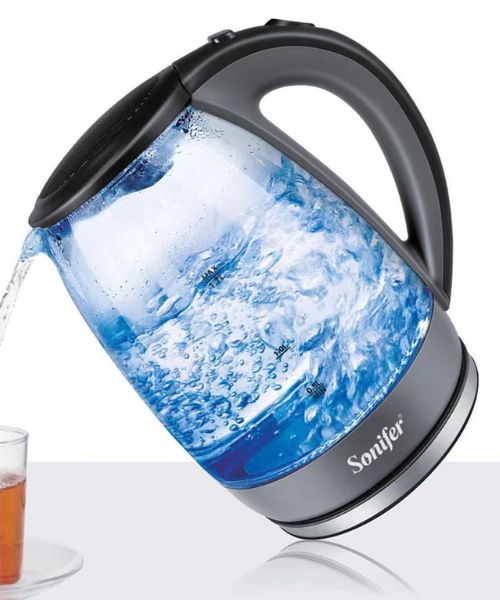 كاتيل مياه كهربائي سونيفر 1.7 لتر بأضاءة ليد عند الغليان 2000 واط