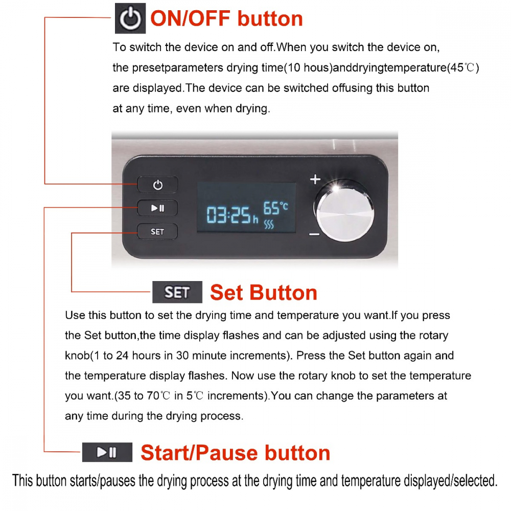 جهاز مجفف الطعام والفواكه 8 الكهربائي  صواني من سونيفر