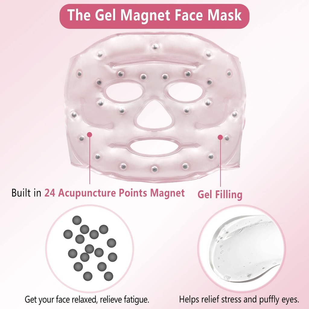 قناع وجه ساخن وبارد مع مغناطيس تدليك لشد البشرة وتخفيف الام وتورم الوجه