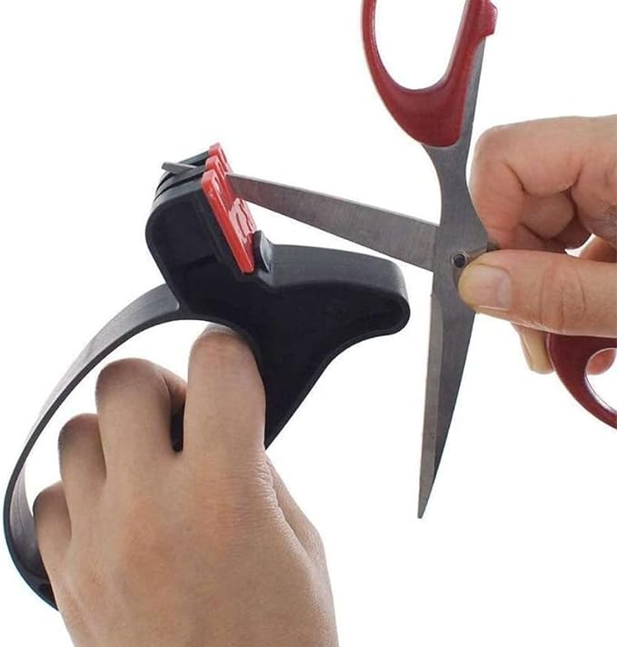 مسن سكاكين ومقصات يدوي بمقبض لسهولة الاستخدام