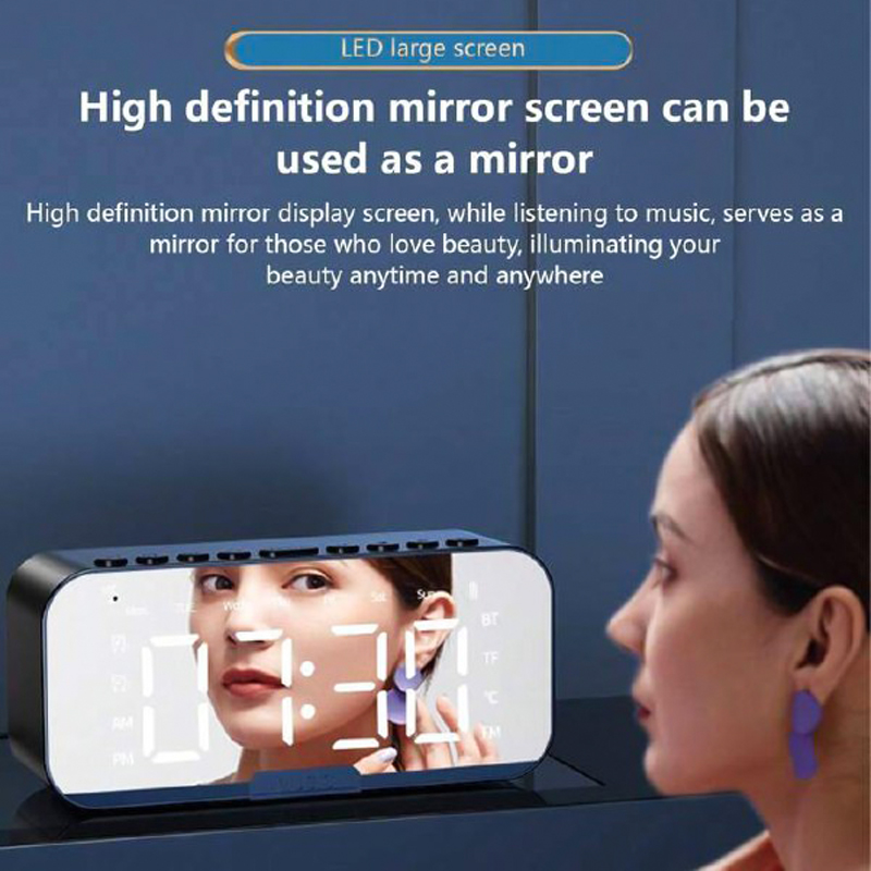 منبة وراديو بشاشة ليد ديجيتال مع خاصية عرض درجة الحرارة بوصلة يو اس بي