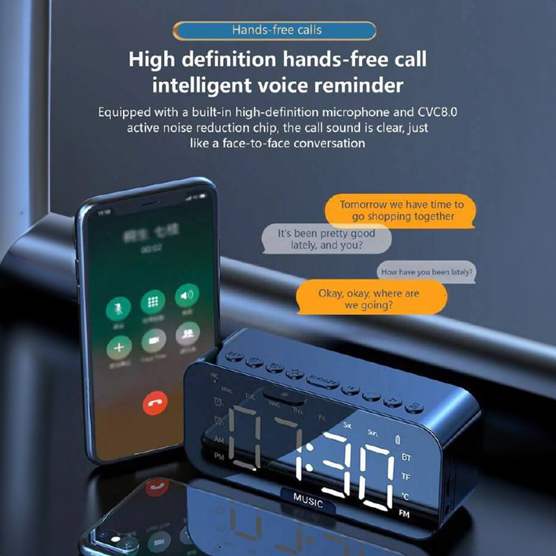 منبة وراديو بشاشة ليد ديجيتال مع خاصية عرض درجة الحرارة بوصلة يو اس بي