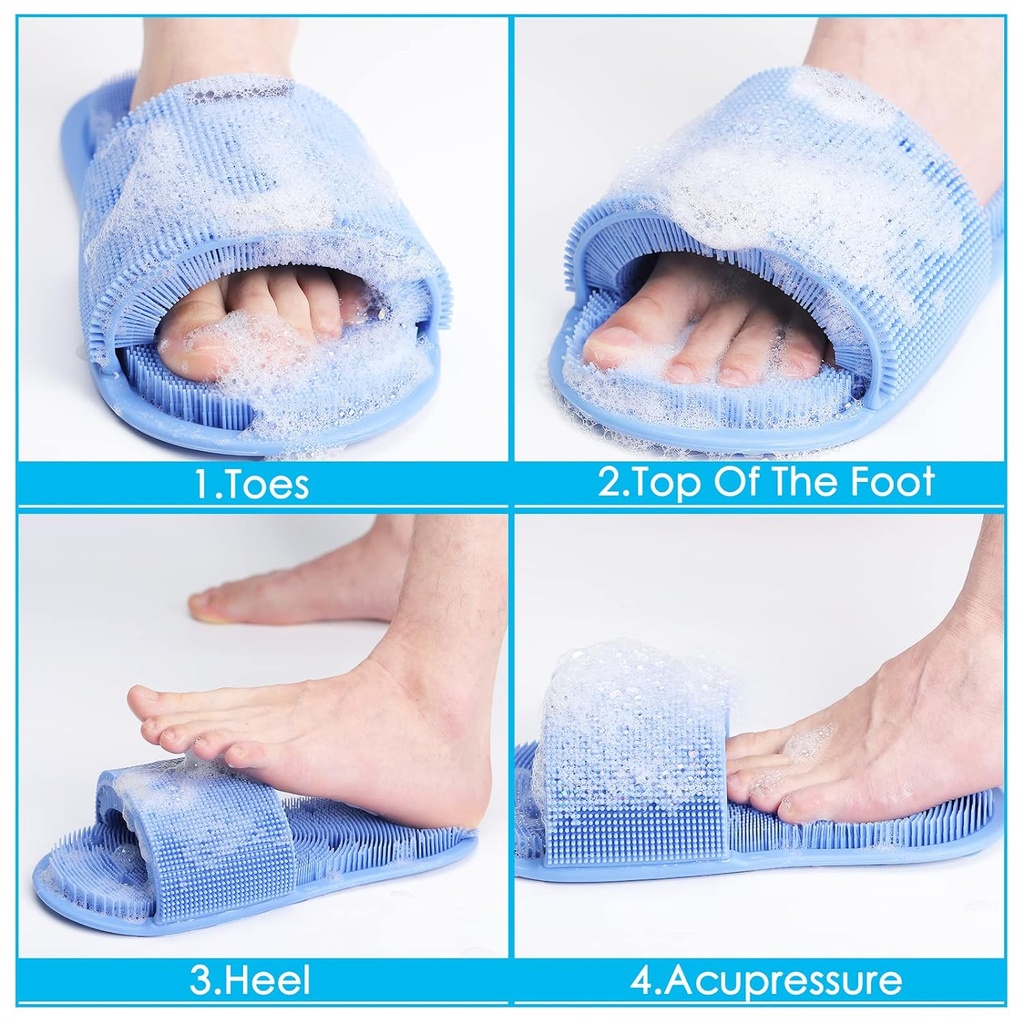 حذاء استحمام من السيليكون لتدليك وتنظيف القدم غير قابل  للانزلاق