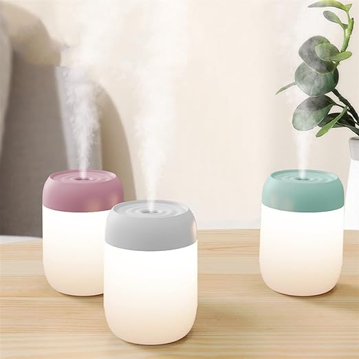 فواحة ومرطب لتعطير الجو مع اضاءة  ليلية تعمل بالشحن