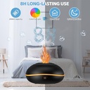 فواحة مضيئة علي شكل ضوء لهب لتعطير وترطيب المنزل بخزان 200 ملي