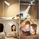 اباجورة مكتب تاتش 4 في 1 مع اضاءة بيضاء قابل للشحن