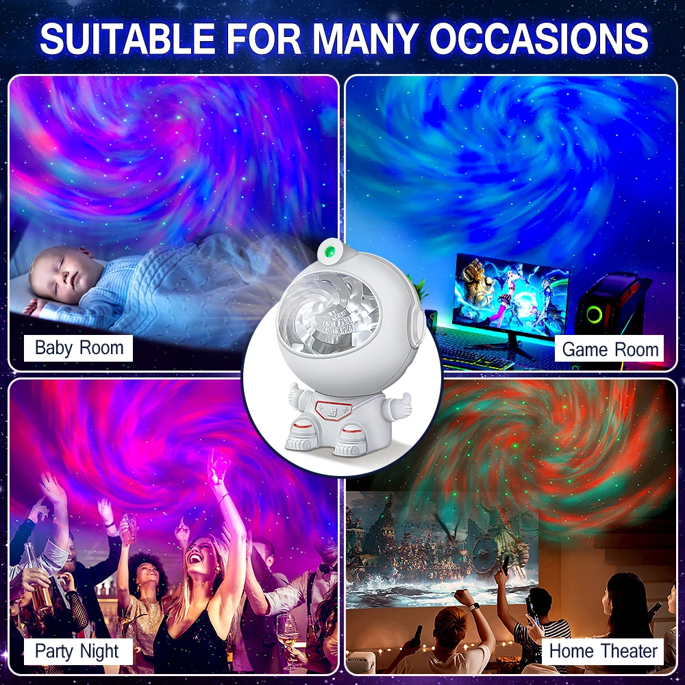 بروجيكتور باضاءة 8 الوان للاجرام السماوية مع ريموت للتحكم في سرعة الحركة والسطوع