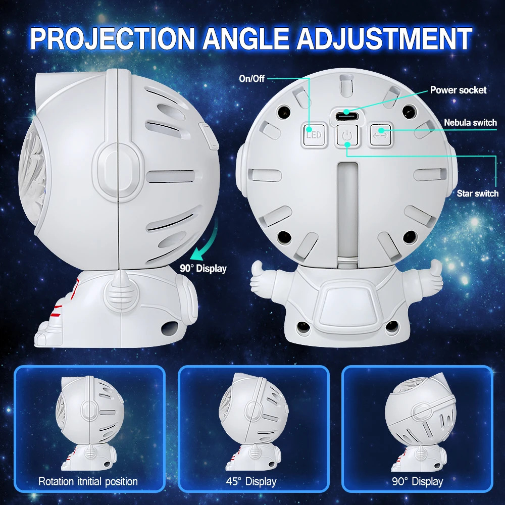 بروجيكتور باضاءة 8 الوان للاجرام السماوية مع ريموت للتحكم في سرعة الحركة والسطوع