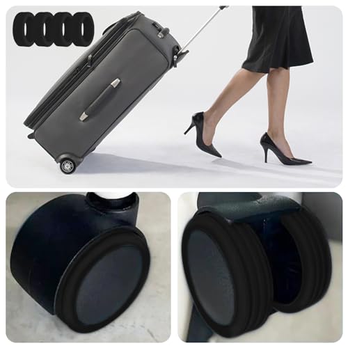 حامي سيليكون 8 قطع لعجلات شنط السفر مضاد للخدش