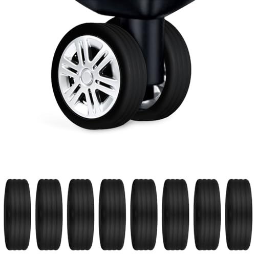 حامي سيليكون 8 قطع لعجلات شنط السفر مضاد للخدش