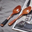 طقم معالق خشبية كبيرة 6 قطع للشوربة والرز