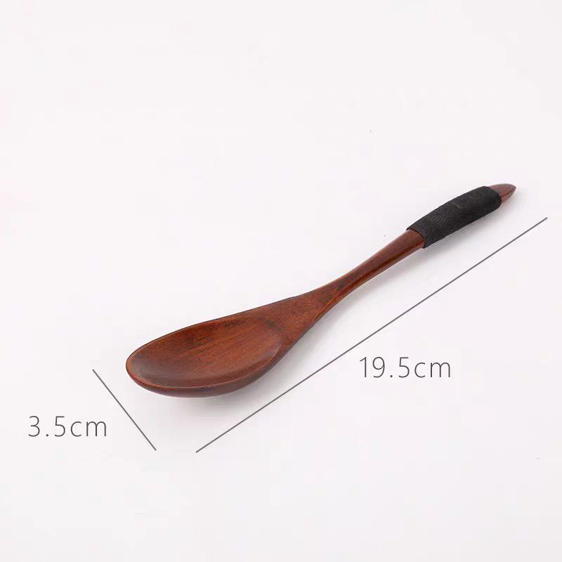 طقم معالق خشبية كبيرة 6 قطع للشوربة والرز