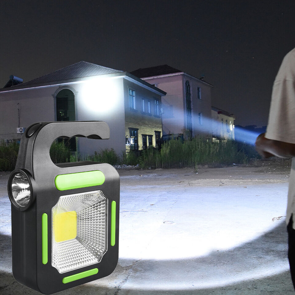 كشاف ميني محمول باضاءة بيضاء يعمل بالطاقة الشمسية للطوارئ والرحلات
