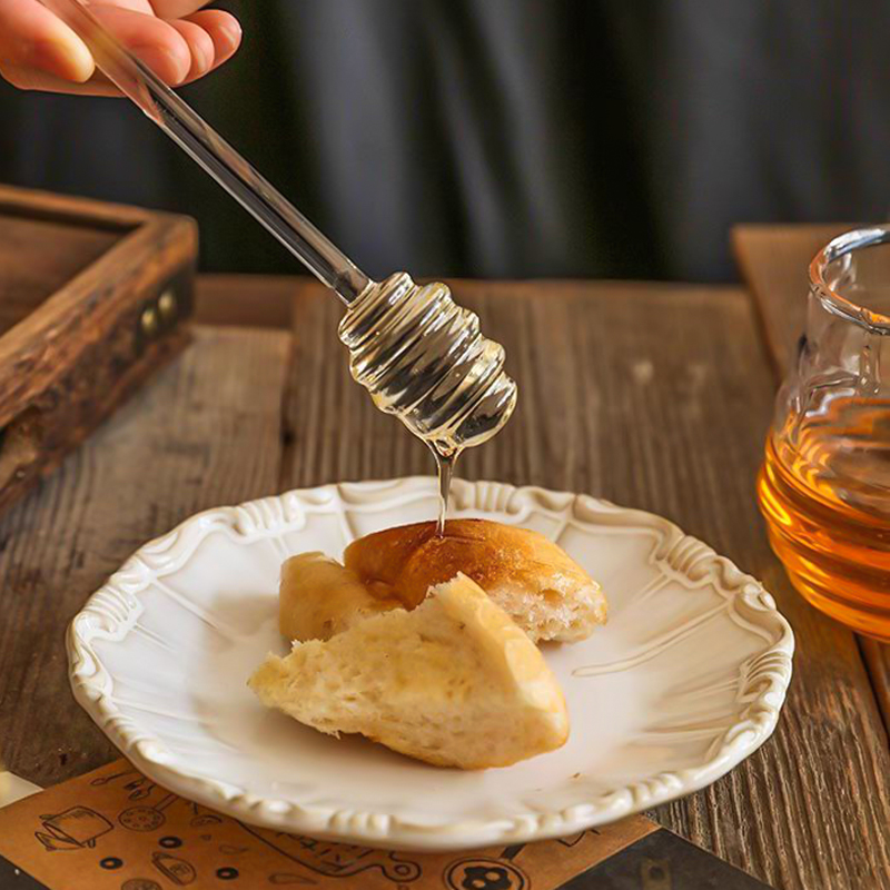 برطمان عسل زجاج مع معلقة وغطاء شكل نحلة 450 مللي