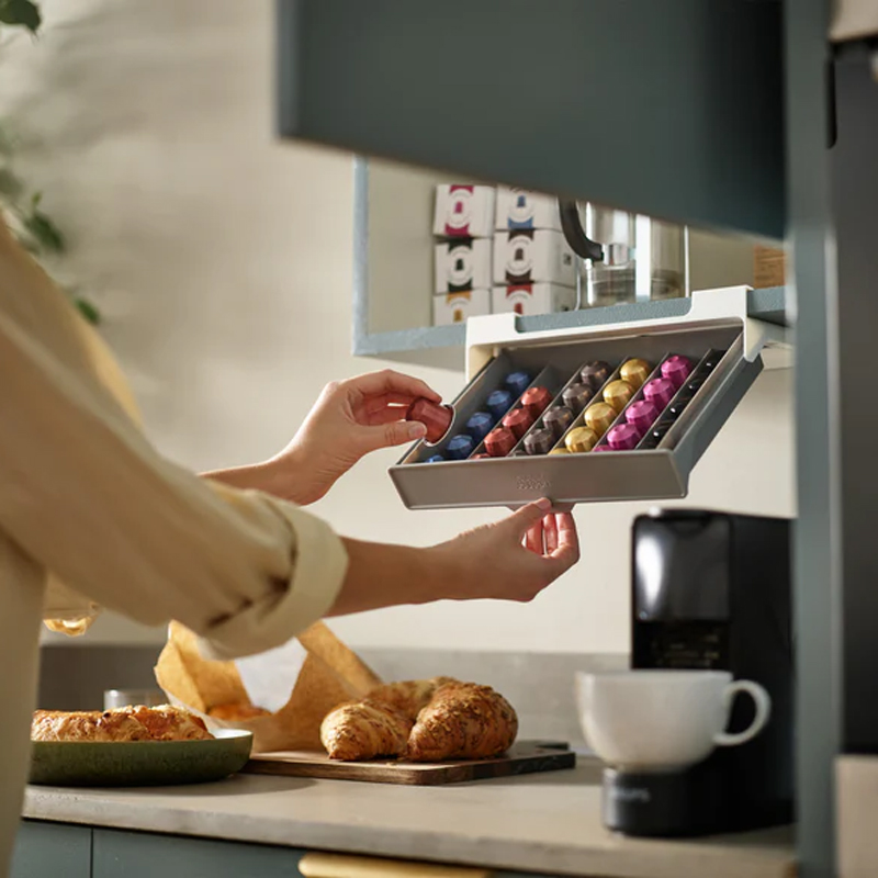 اندر شيلف منظم لكبسولات القهوة 6 خانات