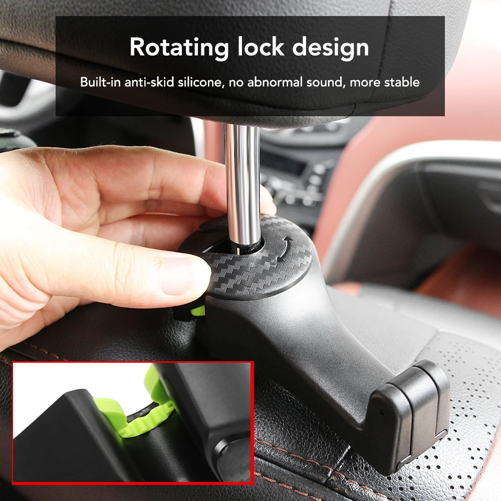 حامل موبايل وهوك يثبت علي ظهر كرسي السيارة لمشاهدة الأفلام والمسلسلات