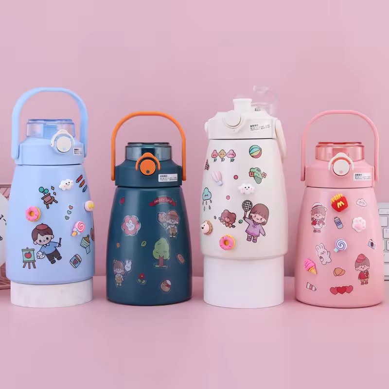 زمزية حرارية لحفظ درجة حرارة المشروبات من الستاليس ستيل بشاليموه ويد لسهولة الحمل 800 مللي