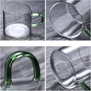 كوب زجاج بيد الوان للشاي والقهوة واللاتيه 125مللي