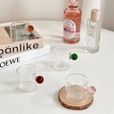 كوباية زجاج 120 مللي بيد كورة لشرب القهوة والاسبريسو