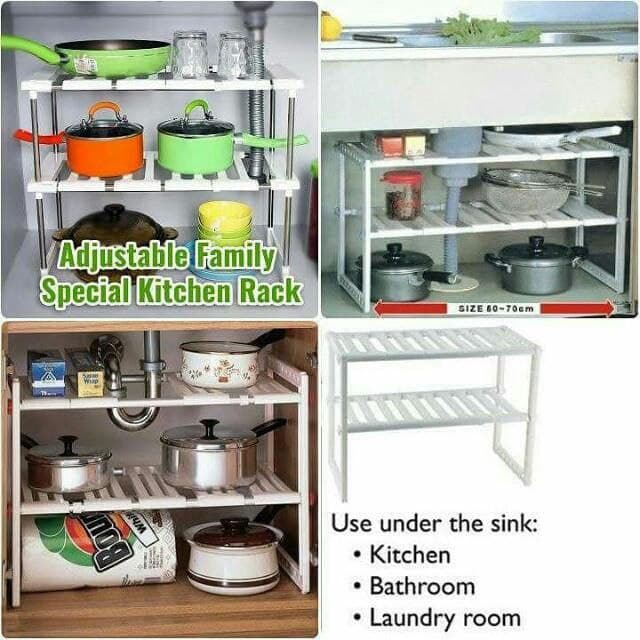 منظم أدوات وأواني داخل درفة المطبخ وتحت الحوض