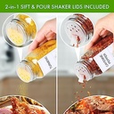 طقم توابل 24 قطعة بغطاء خشبي محكم الغلق + استيكر توابل