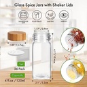 طقم توابل 24 قطعة بغطاء خشبي محكم الغلق + استيكر توابل