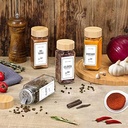 طقم توابل 24 قطعة بغطاء خشبي محكم الغلق + استيكر توابل